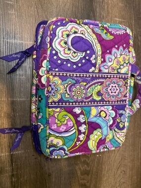 Vera Bradley Purple Multicolor Paisley Quilted Cosmetic Pouch